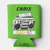 レトロ40th誕生日ヴィンテージ1982 市松模様に 缶クーラー (裏面)