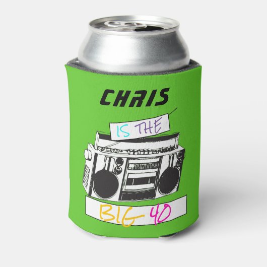 レトロ40th誕生日ヴィンテージ1982 市松模様に 缶クーラー (缶裏面)