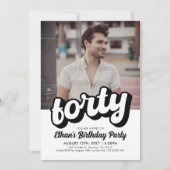 レトロ40th誕生日招待状 | フォーティ誕生日 招待状 (正面)