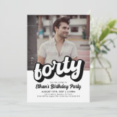 レトロ40th誕生日招待状 | フォーティ誕生日 招待状 (スタンド正面)
