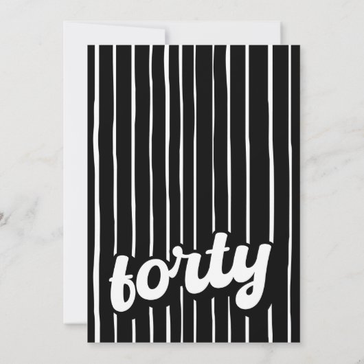 レトロ40th誕生日招待状 | フォーティ誕生日 招待状 (裏面)