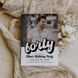 レトロ40th誕生日招待状 | フォーティ誕生日 招待状