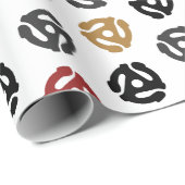 レトロ45 RPMビニールレコードアダプタラッピング紙- ラッピングペーパー (ロールコーナー)