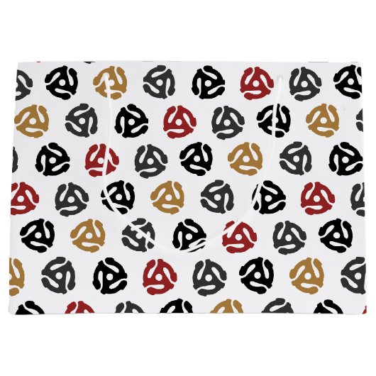 レトロ45 RPMビニールレコードアダプター抱き枕- Vinta ラージペーパーバッグ (正面)