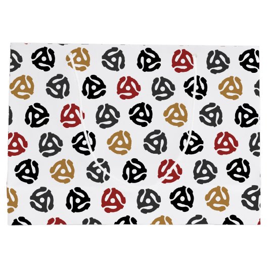 レトロ45 RPMビニールレコードアダプター抱き枕- Vinta ラージペーパーバッグ (裏面)