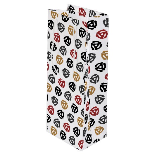 レトロ45 RPMビニールレコードワイン抱き枕-ヴィンテージ ワインギフトバッグ (正面アングル)