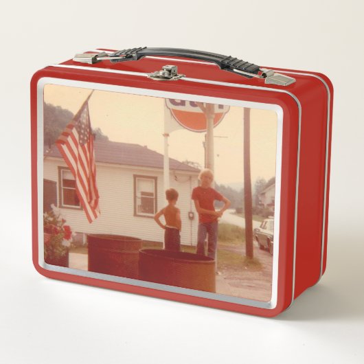 レトロ4th of 7月キッズシーン4Ashley メタルランチボックス (正面)