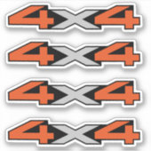 レトロ4x4ステッカー シール (正面)