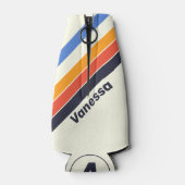 レトロ5ストライプの名とイニシャル ボトルクーラー (裏面)