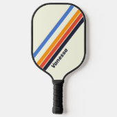 レトロ5ストライプ名 ピックルボールラケット (裏面)