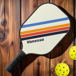 レトロ5ストライプ名 ピックルボールラケット