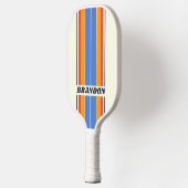 レトロ5ボードストライプ名 ピックルボールラケット (左)