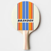 レトロ5ボードストライプ名 卓球ラケット (正面)