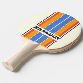 レトロ5ボードストライプ名 卓球ラケット (正面アングル)