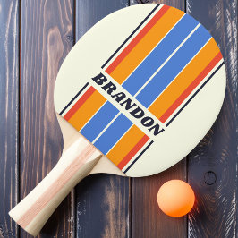レトロ5ボードストライプ名 卓球ラケット