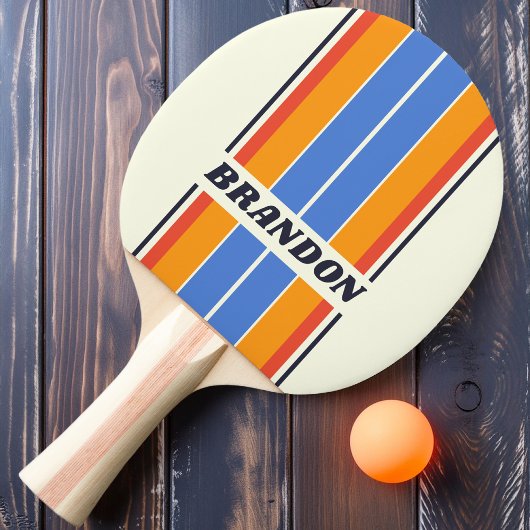 レトロ5ボードストライプ名 卓球ラケット