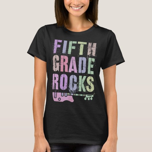 レトロ5年生ロック先生ロックスターチーム5th tシャツ (正面)