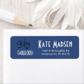 レトロ50およびFABULOUSスクリプトブルーアドレス ラベル (インサイチュ)