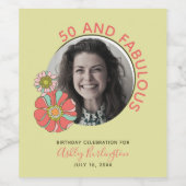 レトロ50と素晴らしいフローラ写真 ワインラベル (シングルラベル)