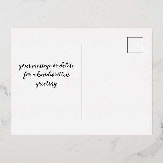 レトロ50のクリスマスオーナメントフォイルホリデーカード 箔シーズンポストカード (裏面)