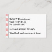 レトロ50のダイナーサインピンクレ市松模様にストランス 名刺 (裏面)