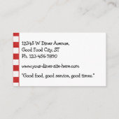 レトロ50のダイナーサインレッドレスト市松模様にラン 名刺 (裏面)