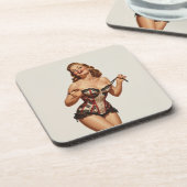 レトロ50のピンアップ美しい コースター (左側)