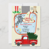 レトロ50の60のヴィンテージクリスマスホリデーパーティー 招待状 (正面)