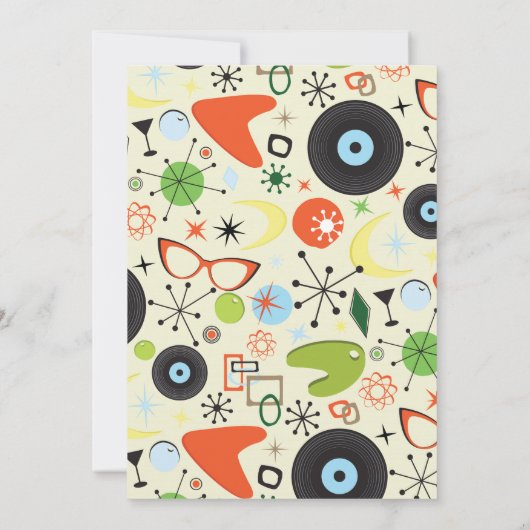 レトロ50の60のヴィンテージクリスマスホリデーパーティー 招待状 (裏面)