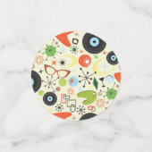 レトロ50の60のヴィンテージファッションパターンパーティー コンフェッティ (スモール正面)