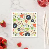 レトロ50の60のヴィンテージファッションパターンパーティー スタンダードカクテルナプキン (インサイチュ)