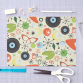 レトロ50の60のヴィンテージファッションパターンパーティー 薄葉紙 (クラフト)