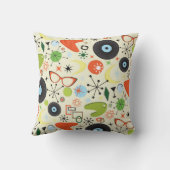 レトロ50の60のヴィンテージファッションパターン クッション (裏面)