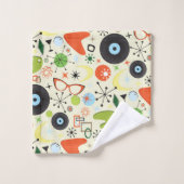 レトロ50の60のヴィンテージファッションパターン バスタオルセット (ウォッシュタオル)