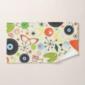 レトロ50の60のヴィンテージファッションパターン バスタオルセット (ハンドタオル)