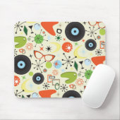 レトロ50の60のヴィンテージファッションパターン マウスパッド (マウス)