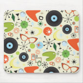 レトロ50の60のヴィンテージファッションパターン マウスパッド (正面)