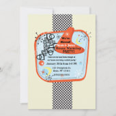 レトロ50の60のヴィンテージ引っ越し祝いパーティーパーティー 招待状 (正面)