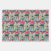 レトロ50ズディナーノスタルジック誕生日 ラッピングペーパーシート (正面)