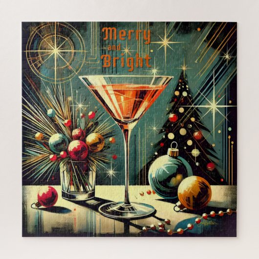 レトロ50メリーs & Bright Christmas Martini ジグソーパズル (縦)