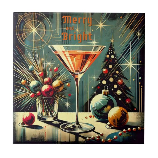 レトロ50メリーs & Bright Christmas Martini タイル (正面)