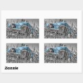 レトロ50台廃車アンティーク 長方形シール (シート)