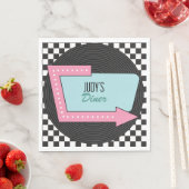 レトロ50年代の誕生日パーティー スタンダードランチョンナプキン (インサイチュ)