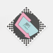 レトロ50年代の誕生日パーティー スタンダードランチョンナプキン (角)