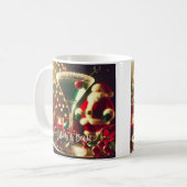 レトロ50年代サンタのクリスマス グリーンマティーニ コーヒーマグカップ (正面左)