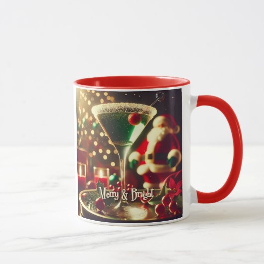レトロ50年代サンタクリスマスグリーンマティーニ マグカップ (右)