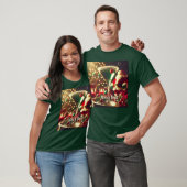 レトロ50年代サンタクリスマスグリーンマティーニ Tシャツ (ユニセックス)