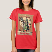 レトロ50年代ジェットセットクリスマスツリーマティーニ Tシャツ (正面)