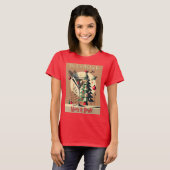 レトロ50年代ジェットセットクリスマスツリーマティーニ Tシャツ (正面フル)