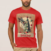 レトロ50年代ジェットセットクリスマスツリーマティーニ Tシャツ (正面)
